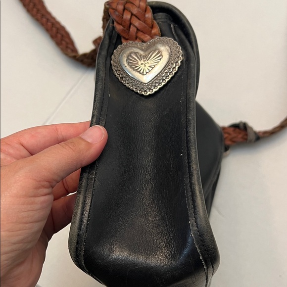 VINTAGE 90’s BRIGHTON LEATHER BRAIDED STRAP CROSSBODY BAG - Picture 15 of 16